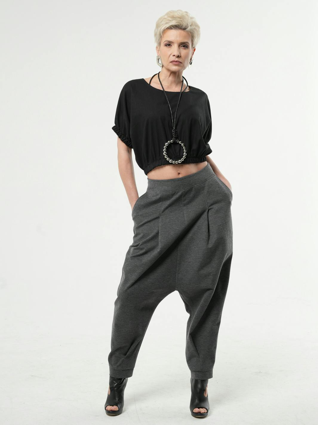 Casual Drop-Crotch Gray Pants, a product by METAMORPHOZA