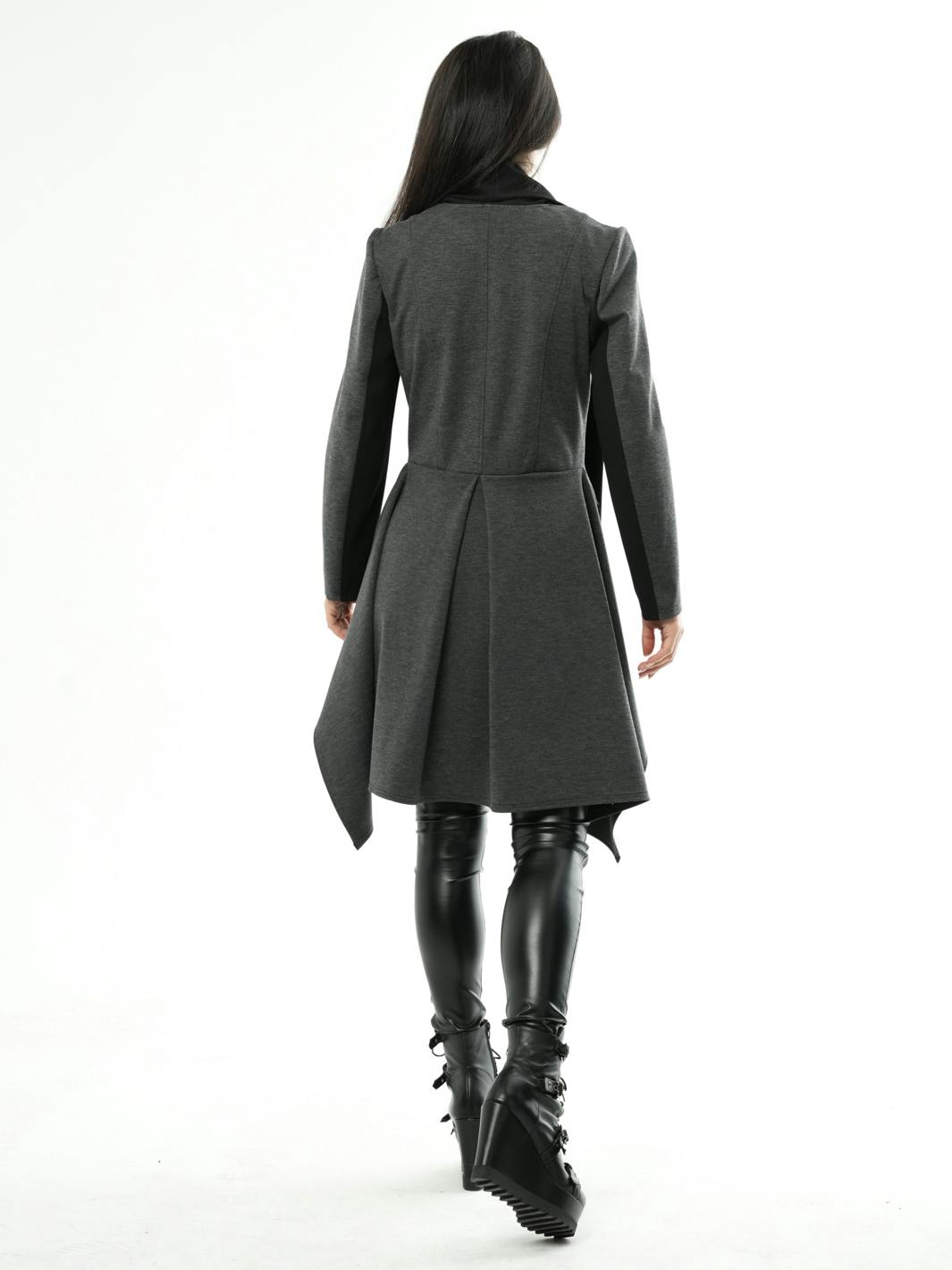 Thumbnail preview #1 for Asymmetric Coat With Scarf