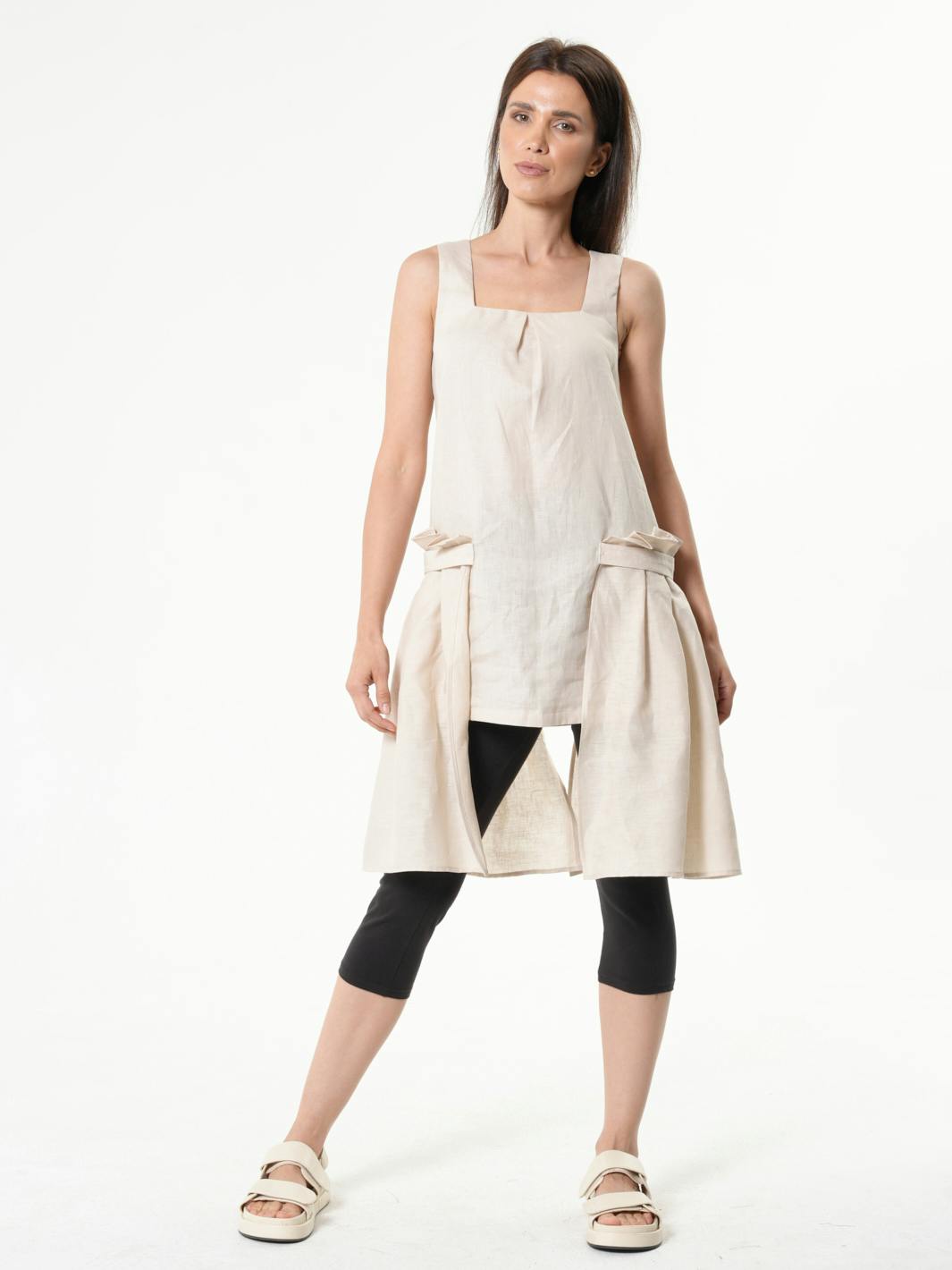 Thumbnail preview #0 for Asymmetric Linen Tunic Top