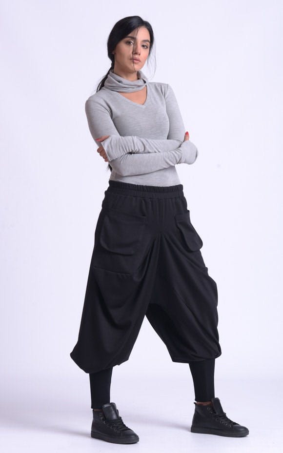 Thumbnail preview #3 for Drop Crotch Pants With Front Pockets