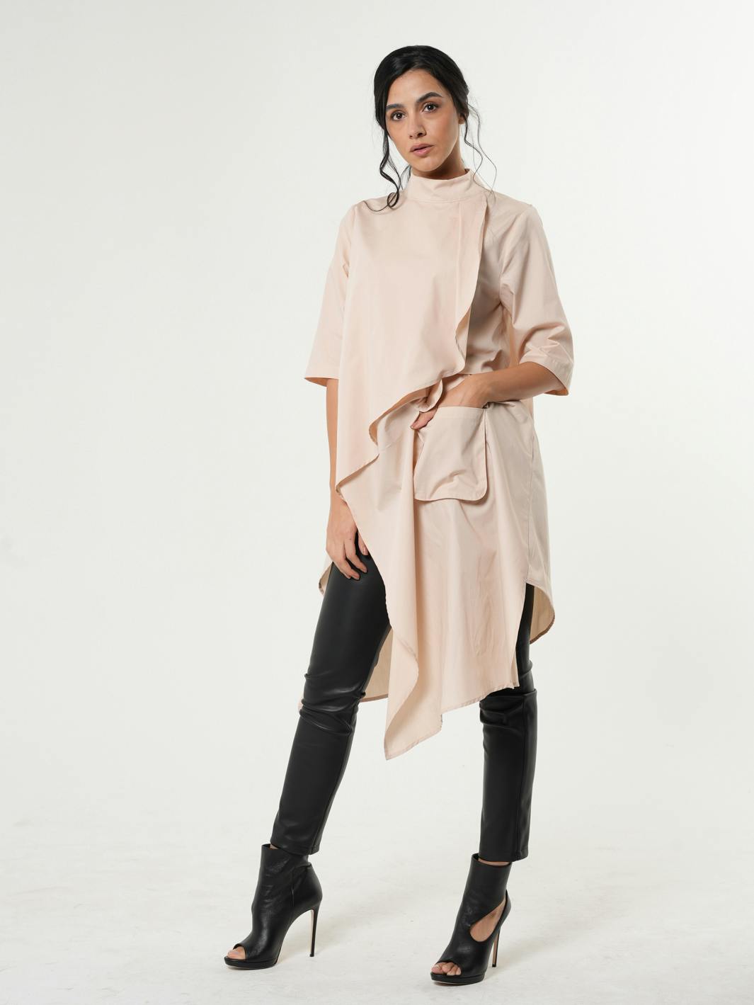 Thumbnail preview #10 for Avant Garde Asymmetric Tunic Shirt