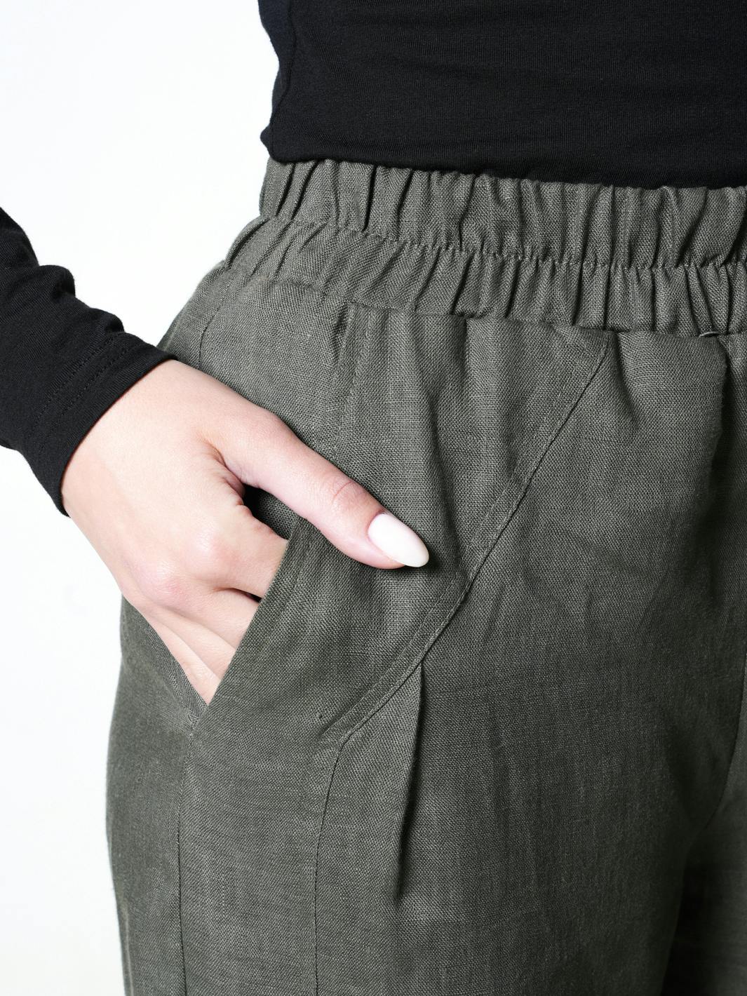 Thumbnail preview #3 for Wide-Leg Linen Pants With Pockets