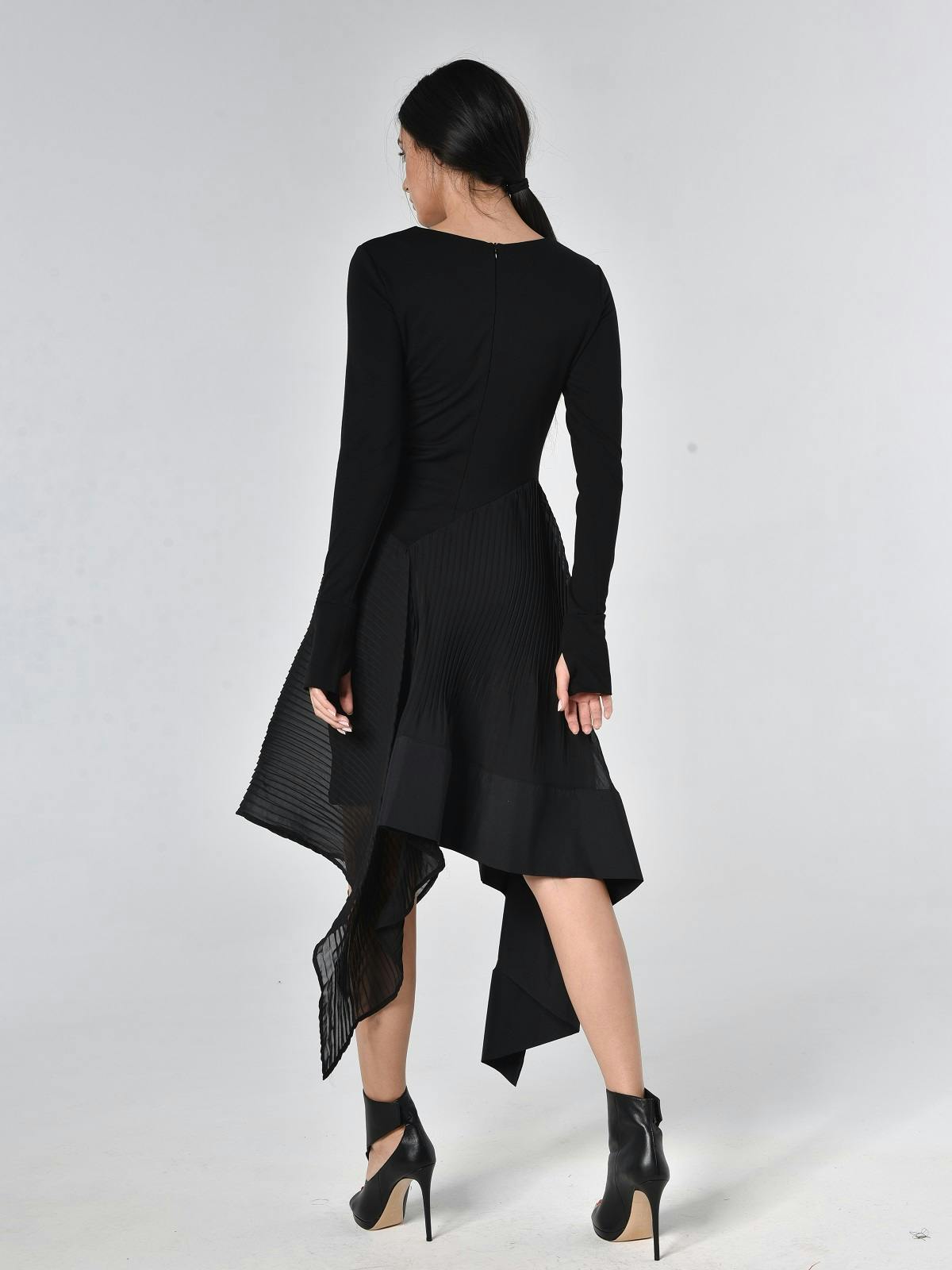 Thumbnail preview #1 for Black Pleated Chiffon Dress