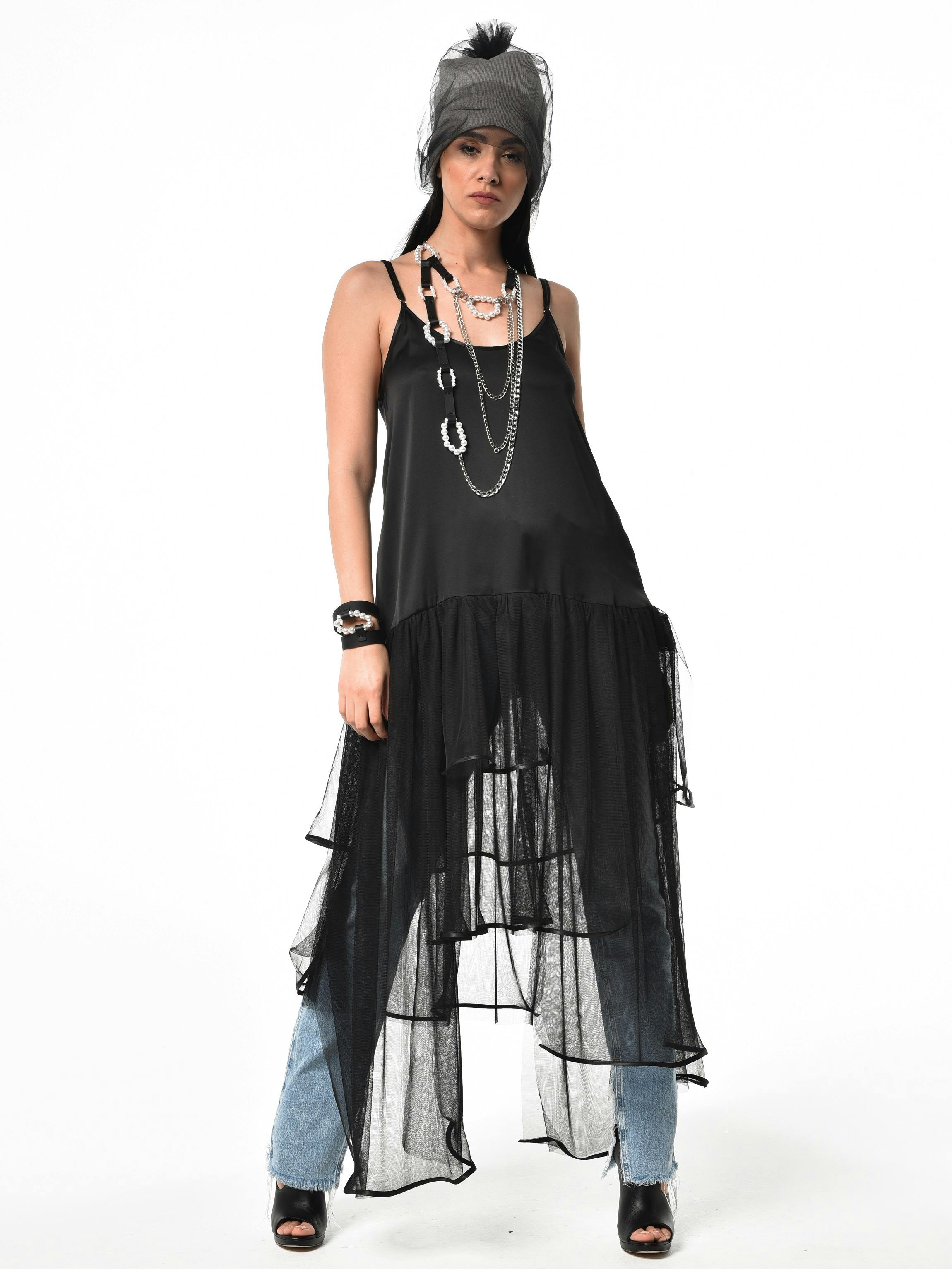 Satin Tunic With Tulle Layer , a product by METAMORPHOZA