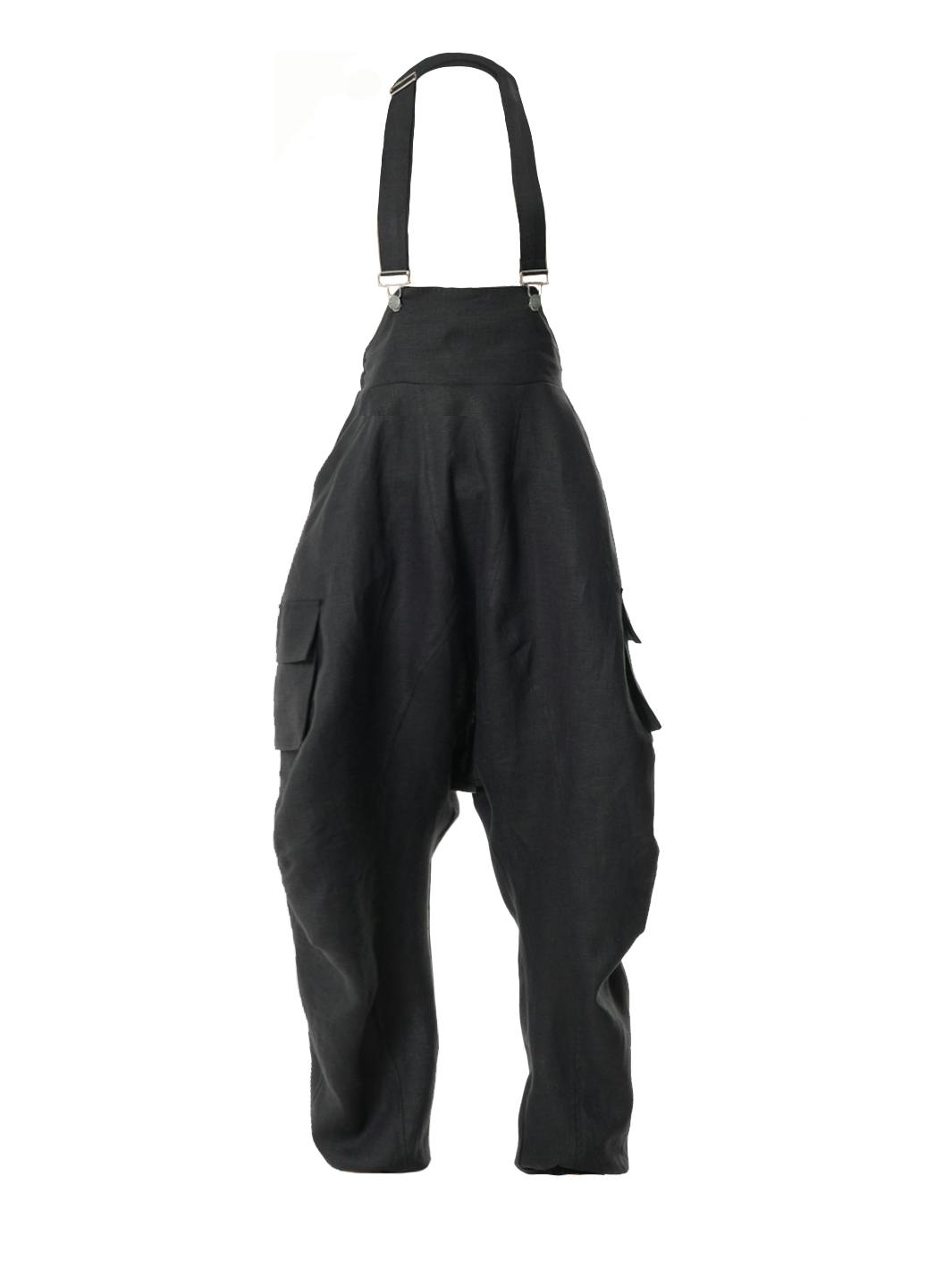 Thumbnail preview #2 for Oversize Linen Jumpsuit In Black 