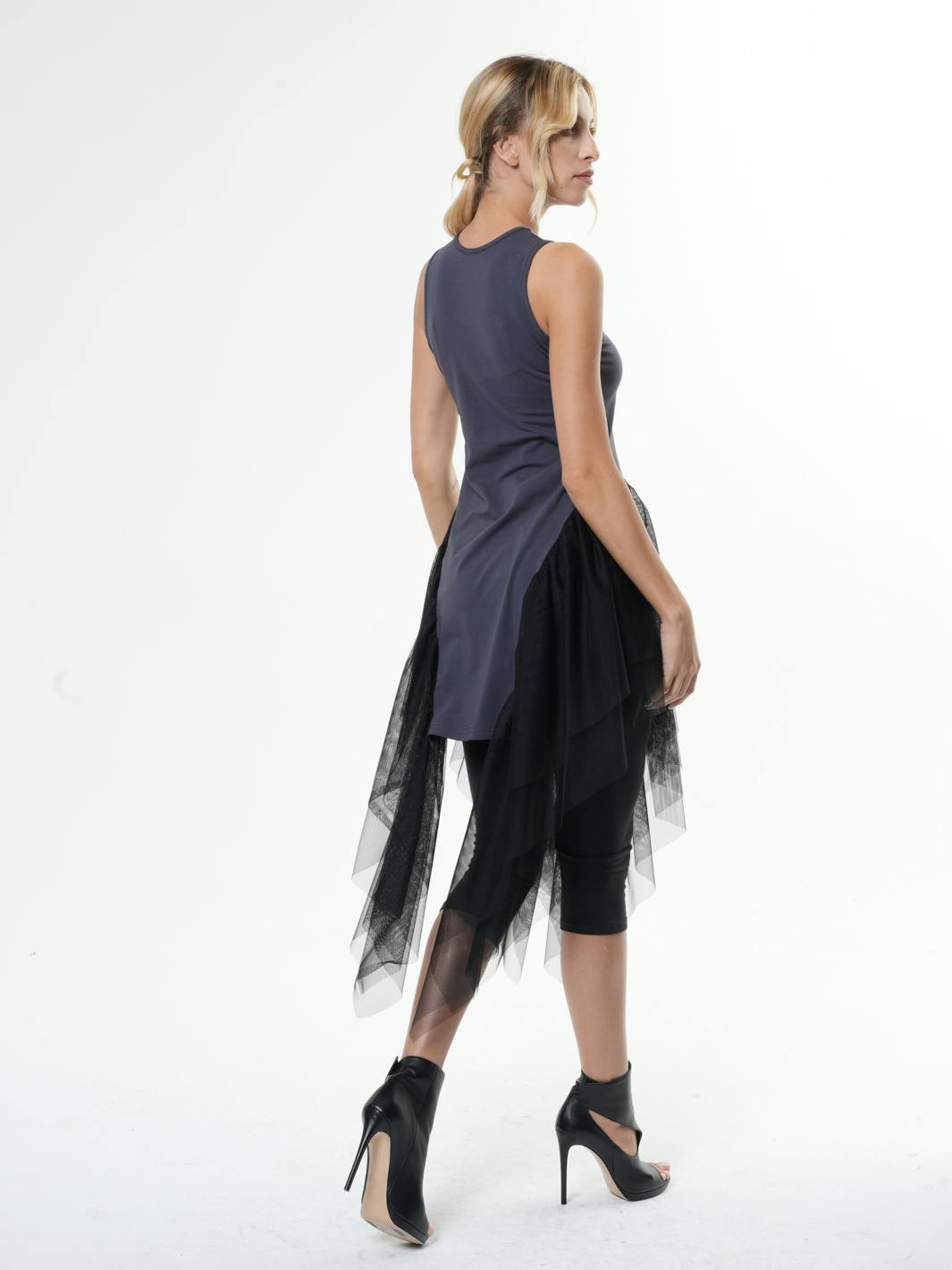 Thumbnail preview #4 for Sleeveless Tunic With Tulle 