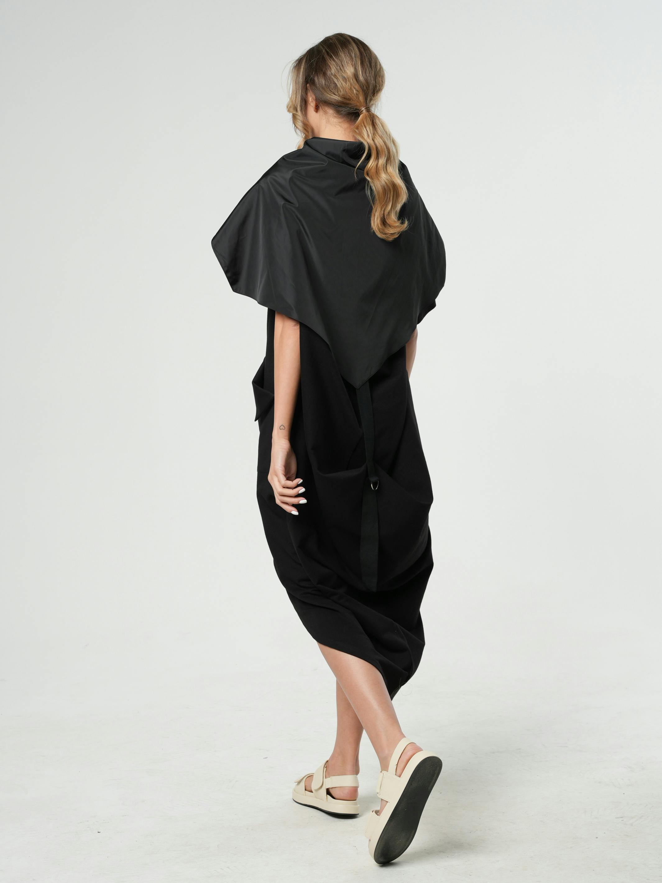 Thumbnail preview #6 for Extravagant Zipper Tunic With Shoulder Cape