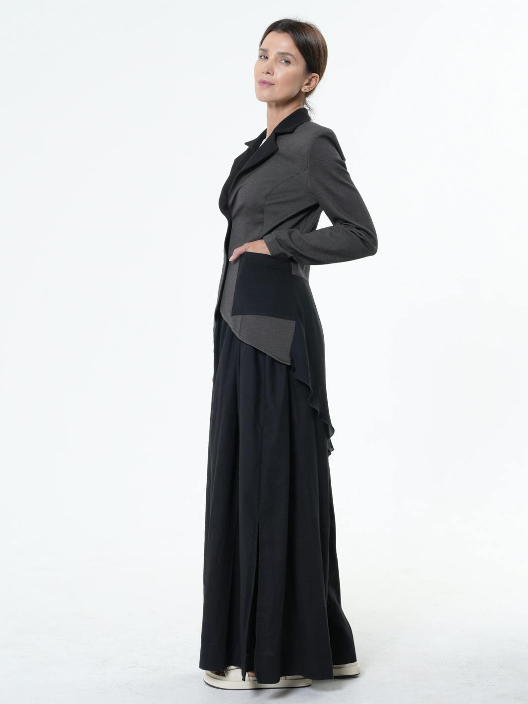 Thumbnail preview #1 for Asymmetric Blazer With Chiffon At The Back