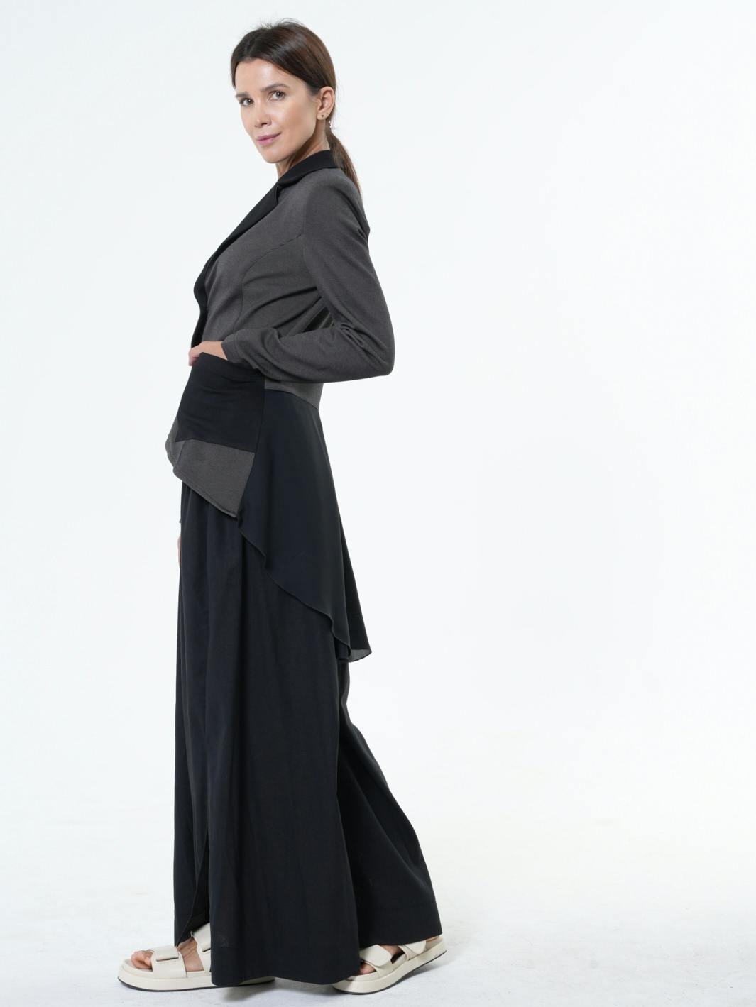 Thumbnail preview #7 for Asymmetric Blazer With Chiffon At The Back