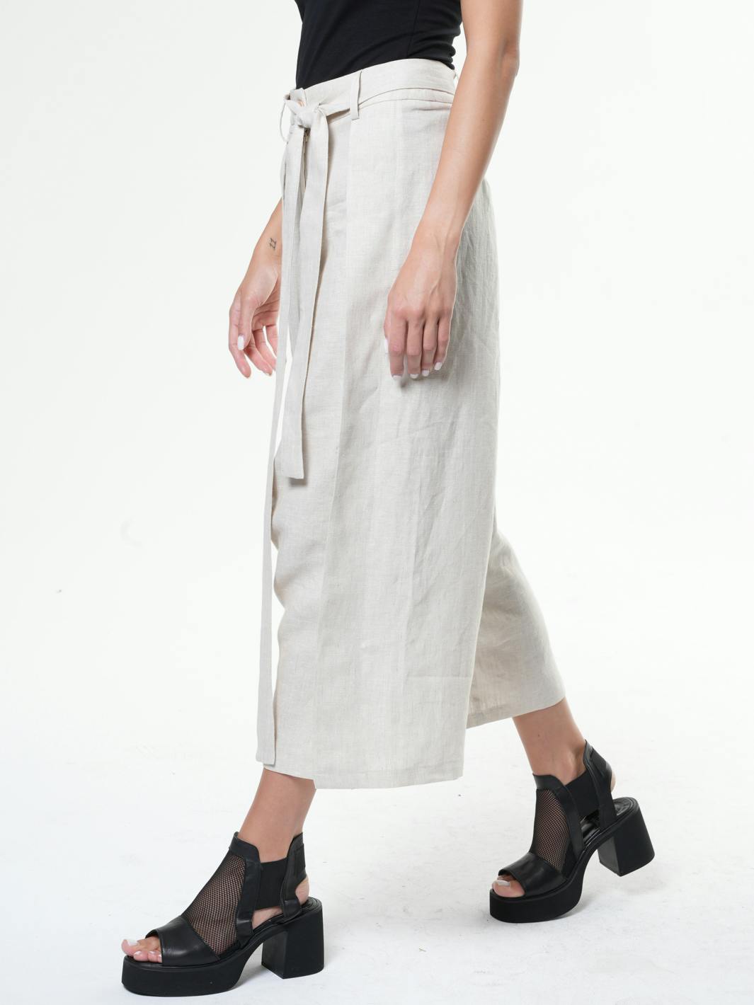 Thumbnail preview #5 for Belted Linen Harem Pants