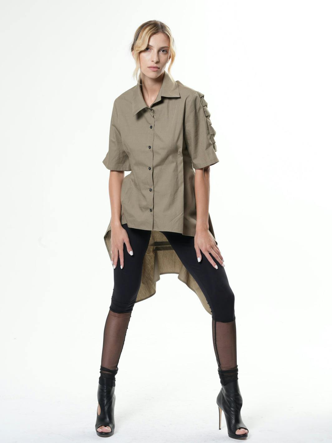 Thumbnail preview #3 for Asymmetric Shirt With Open Back