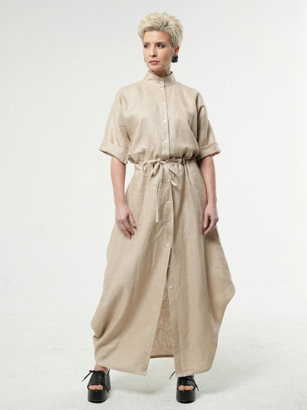 Thumbnail preview #12 for Maxi Linen Shirt Dress