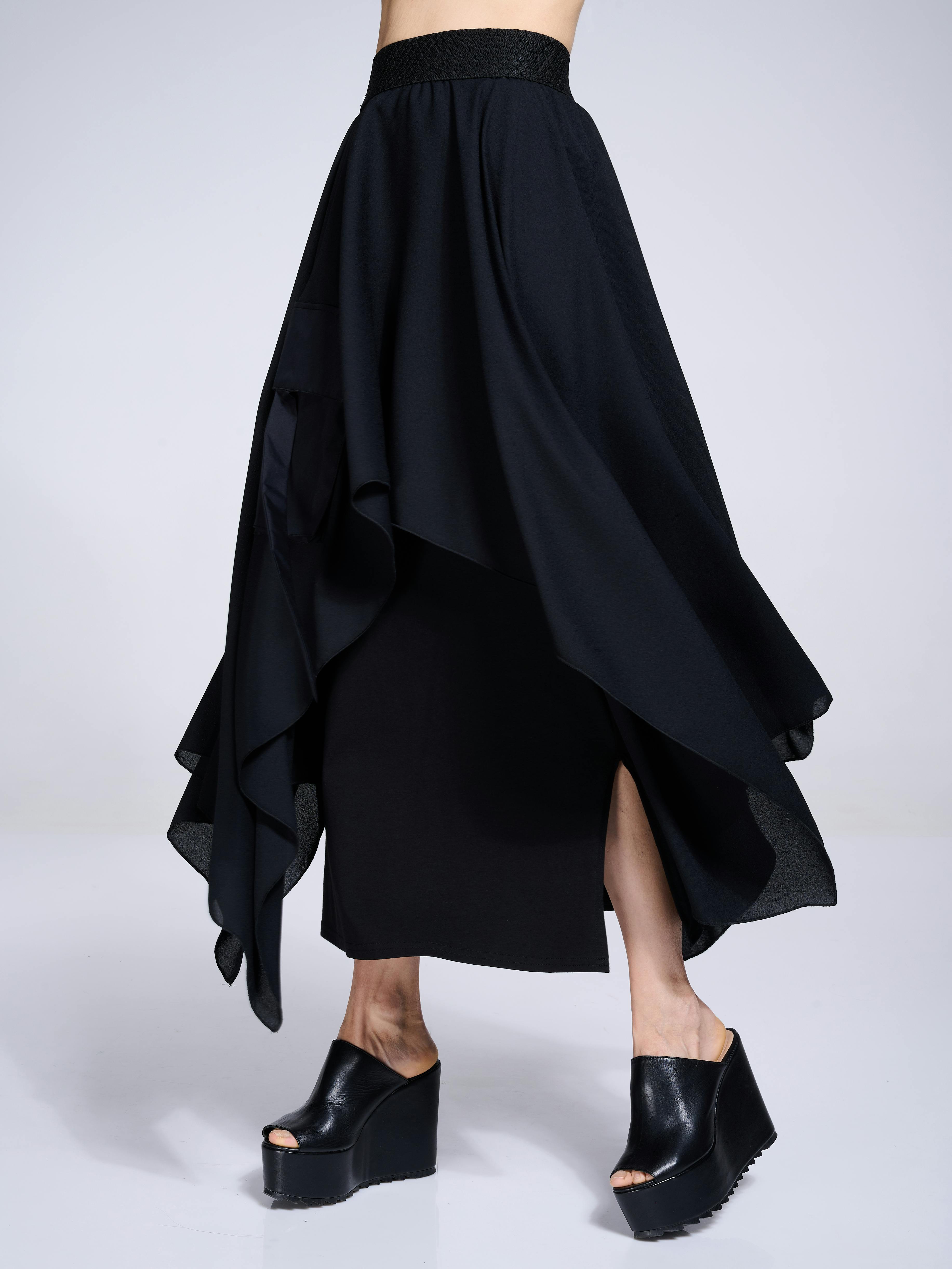 Thumbnail preview #4 for Asymmetric Maxi Chiffon Skirt