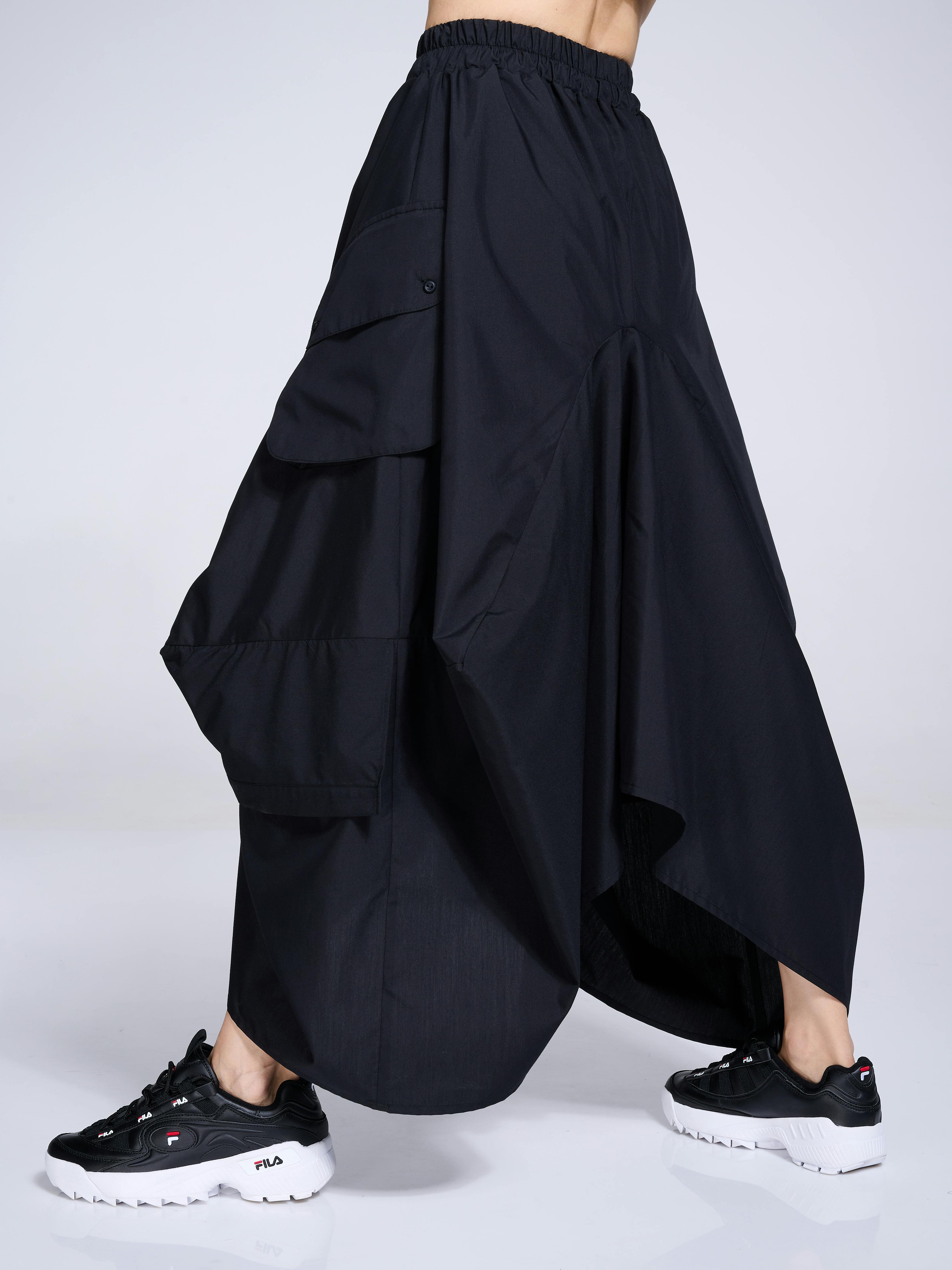 Thumbnail preview #3 for Maxi Skirt With Drapings In Black 