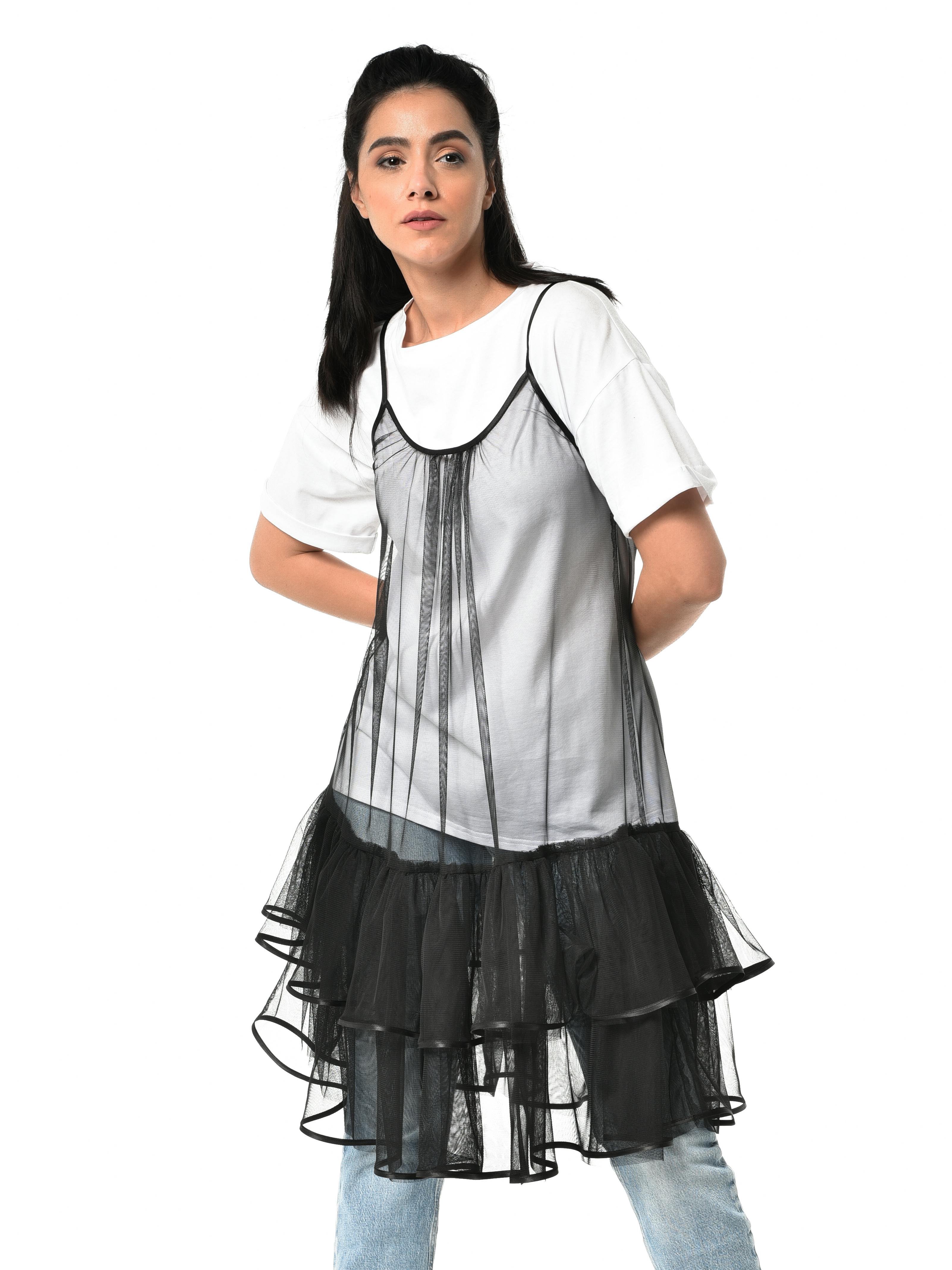 Thumbnail preview #5 for Sleeveless Transparent Tulle Tunic