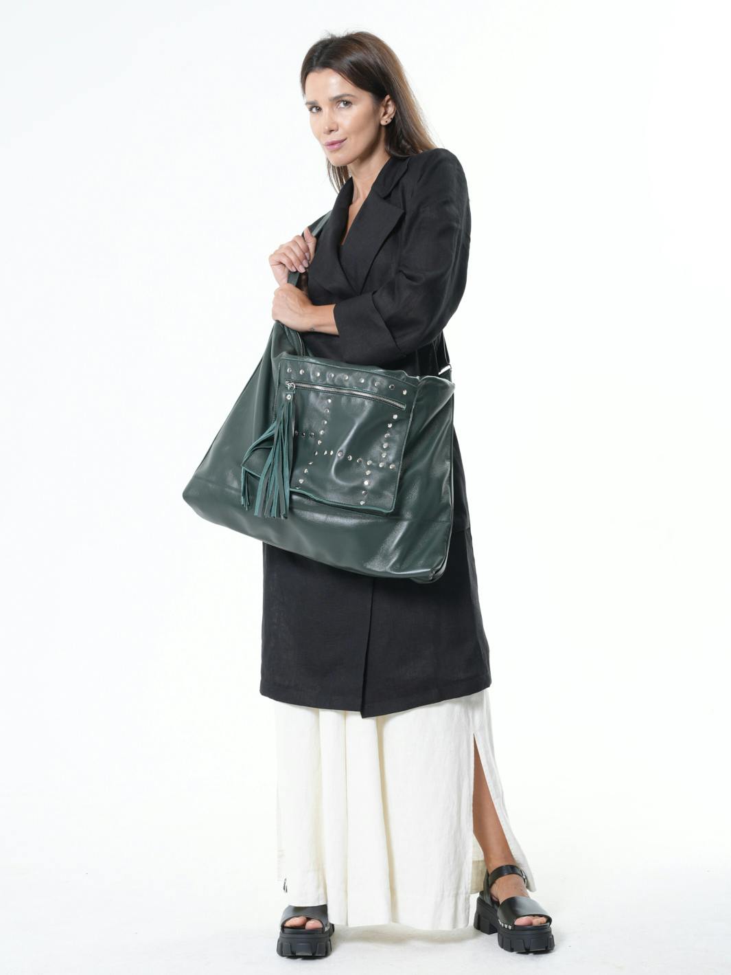 Thumbnail preview #3 for Oversized Slouchy Tote Bag In Green 