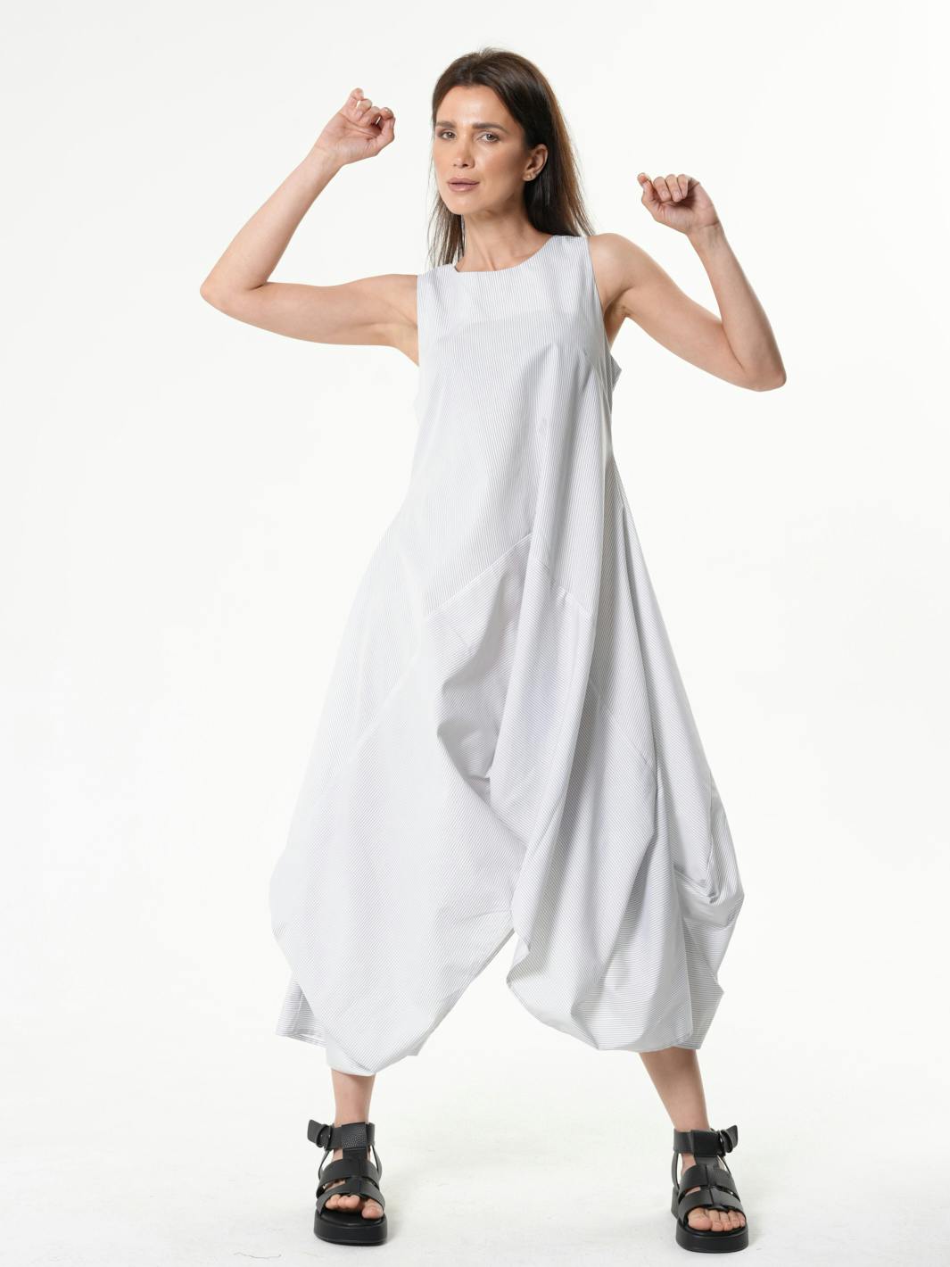 Thumbnail preview #1 for Draped Asymmetric Sleeveless Dress 