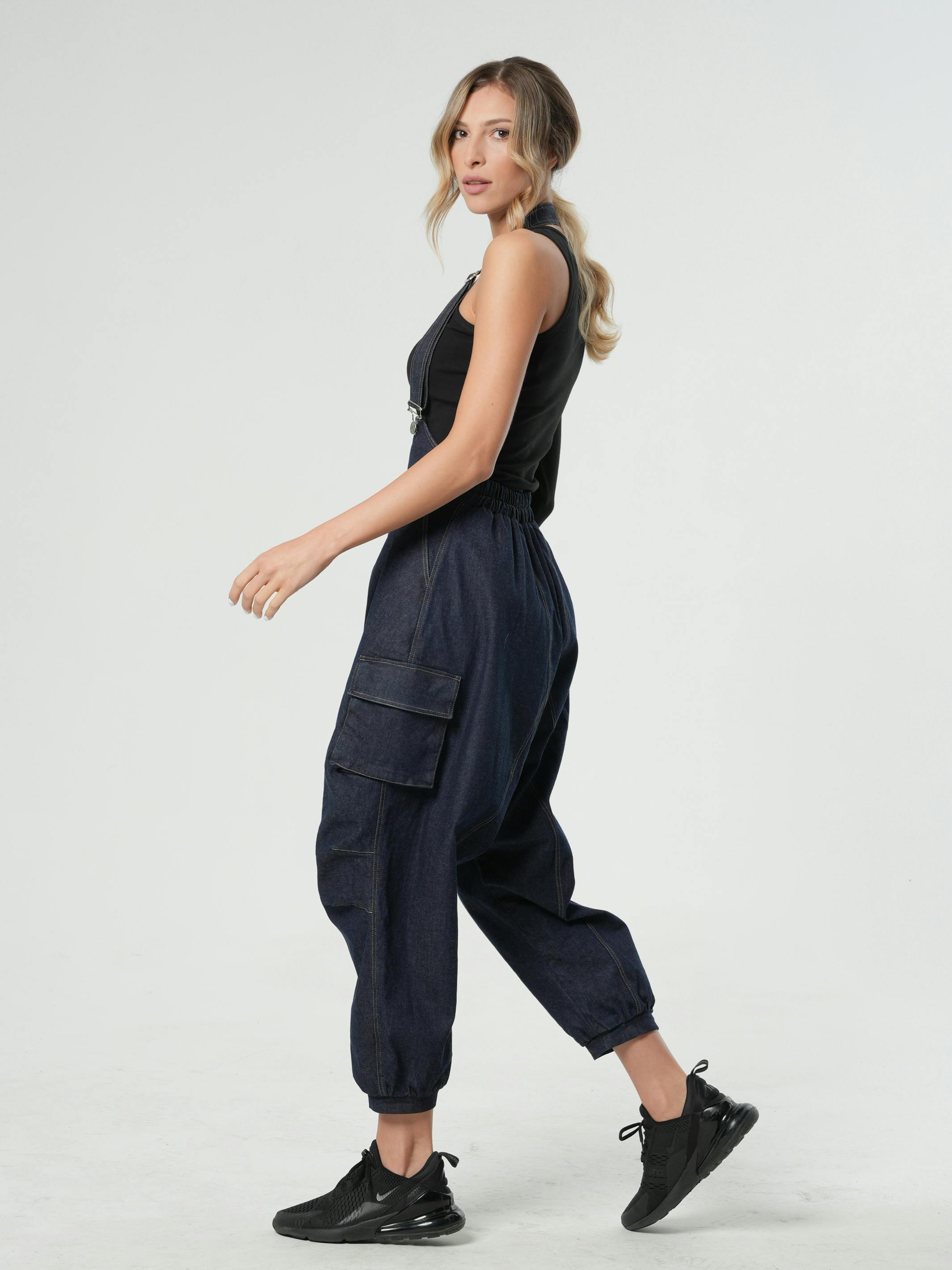 Thumbnail preview #3 for Oversized Dark Denim Jumpsuit