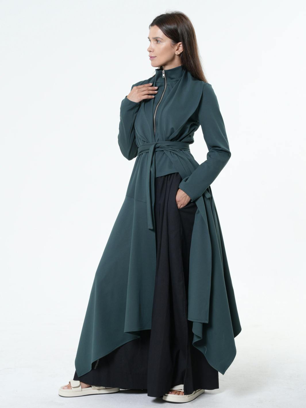 Thumbnail preview #0 for  Asymmetric Long Belted Cardigan