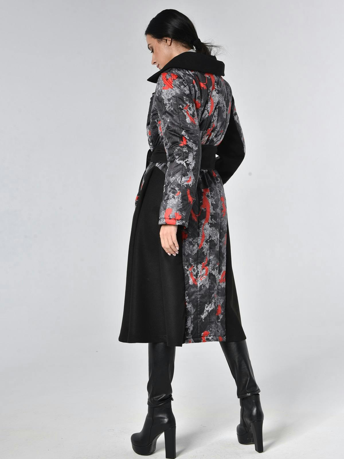 Thumbnail preview #4 for Long Colorful Belted Coat 