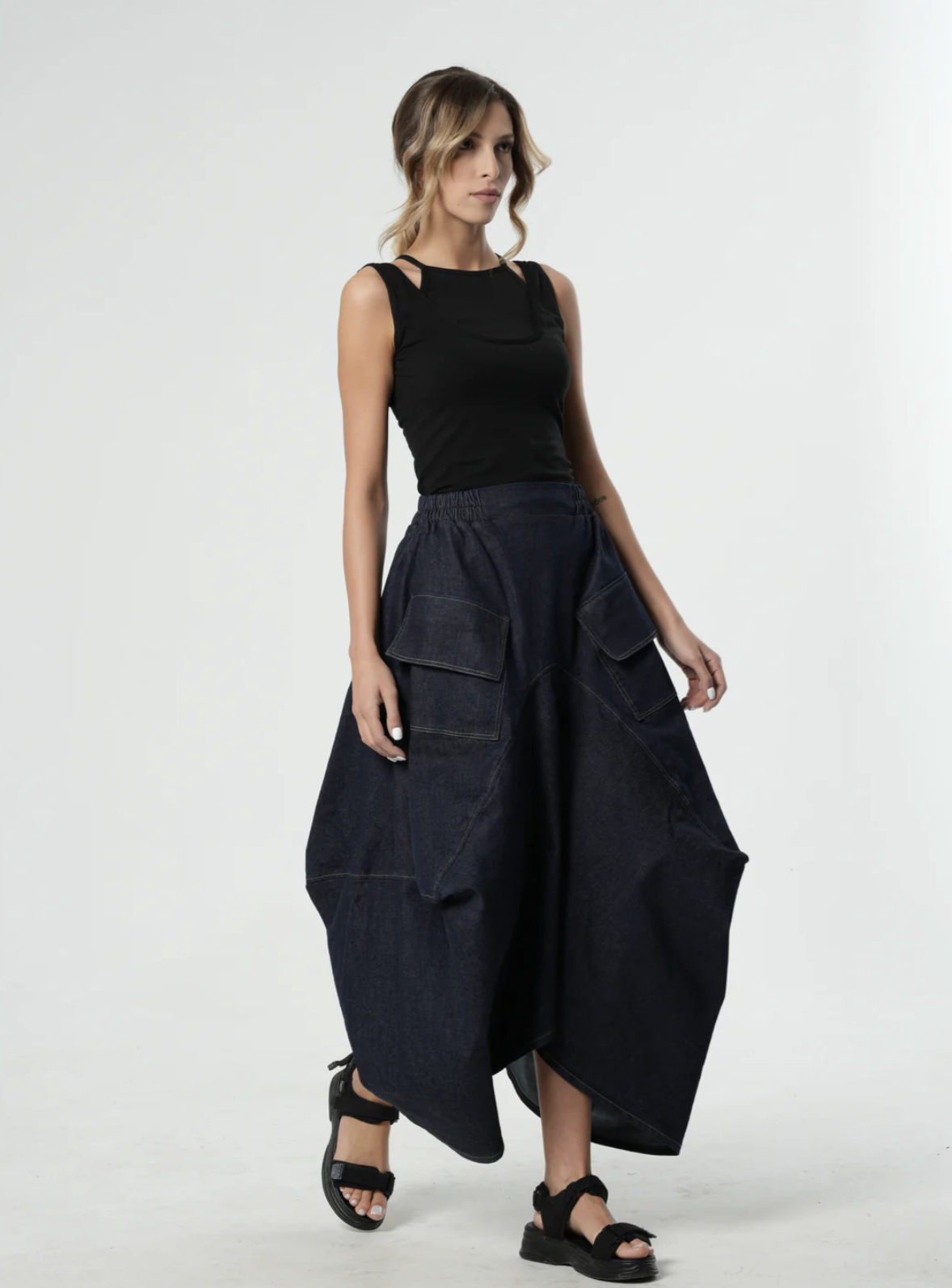 Thumbnail preview #2 for Denim Asymmetrical Skirt