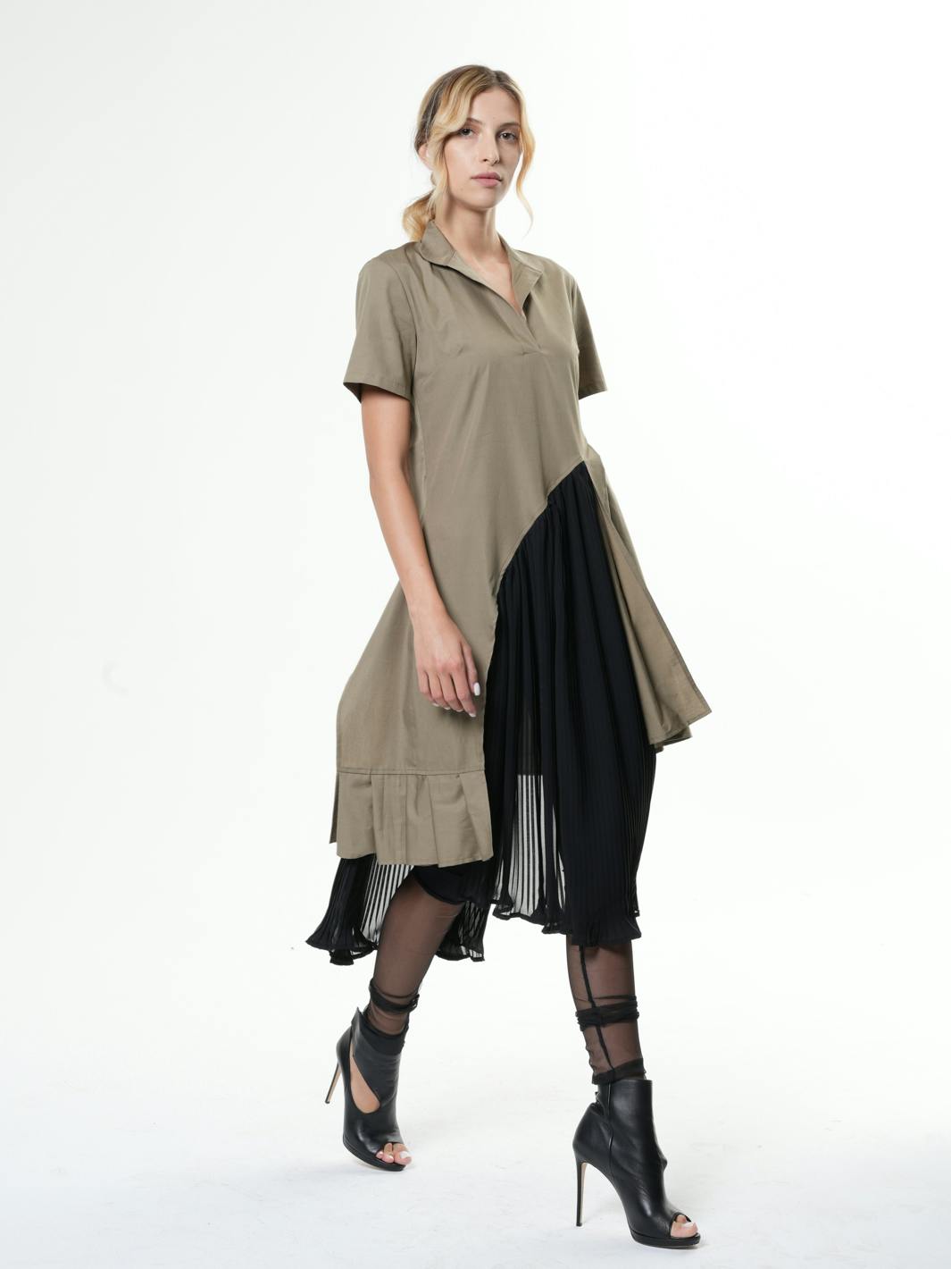 Thumbnail preview #2 for Tunic Shirt With Pleated Chiffon Layer 