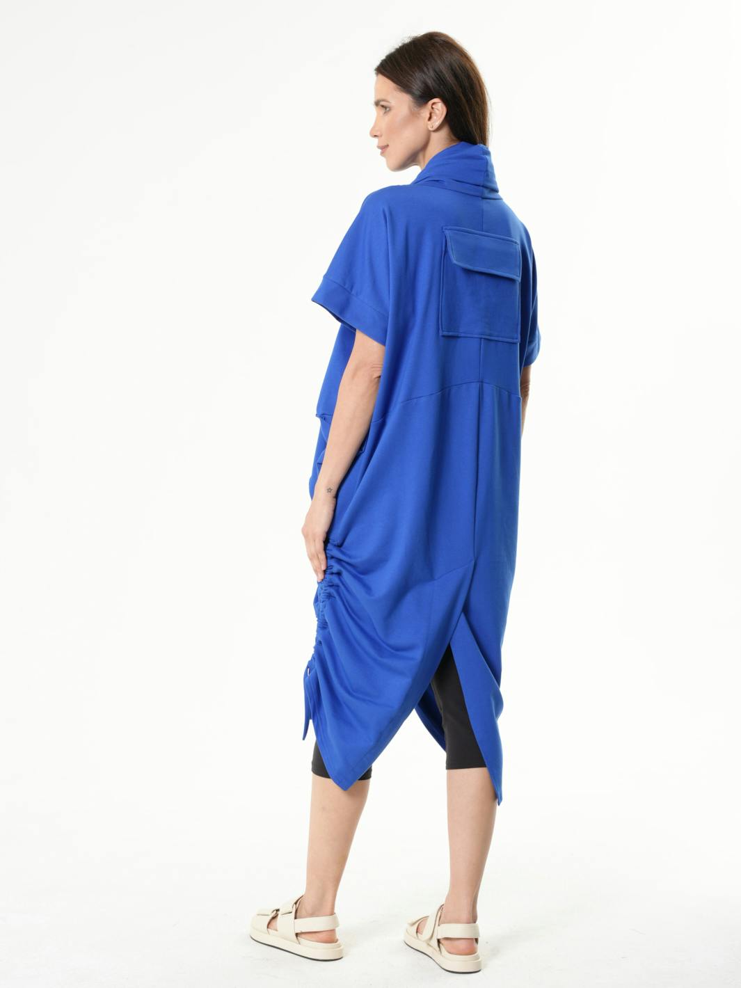 Thumbnail preview #3 for Extravagant Draped Tunic In Blue