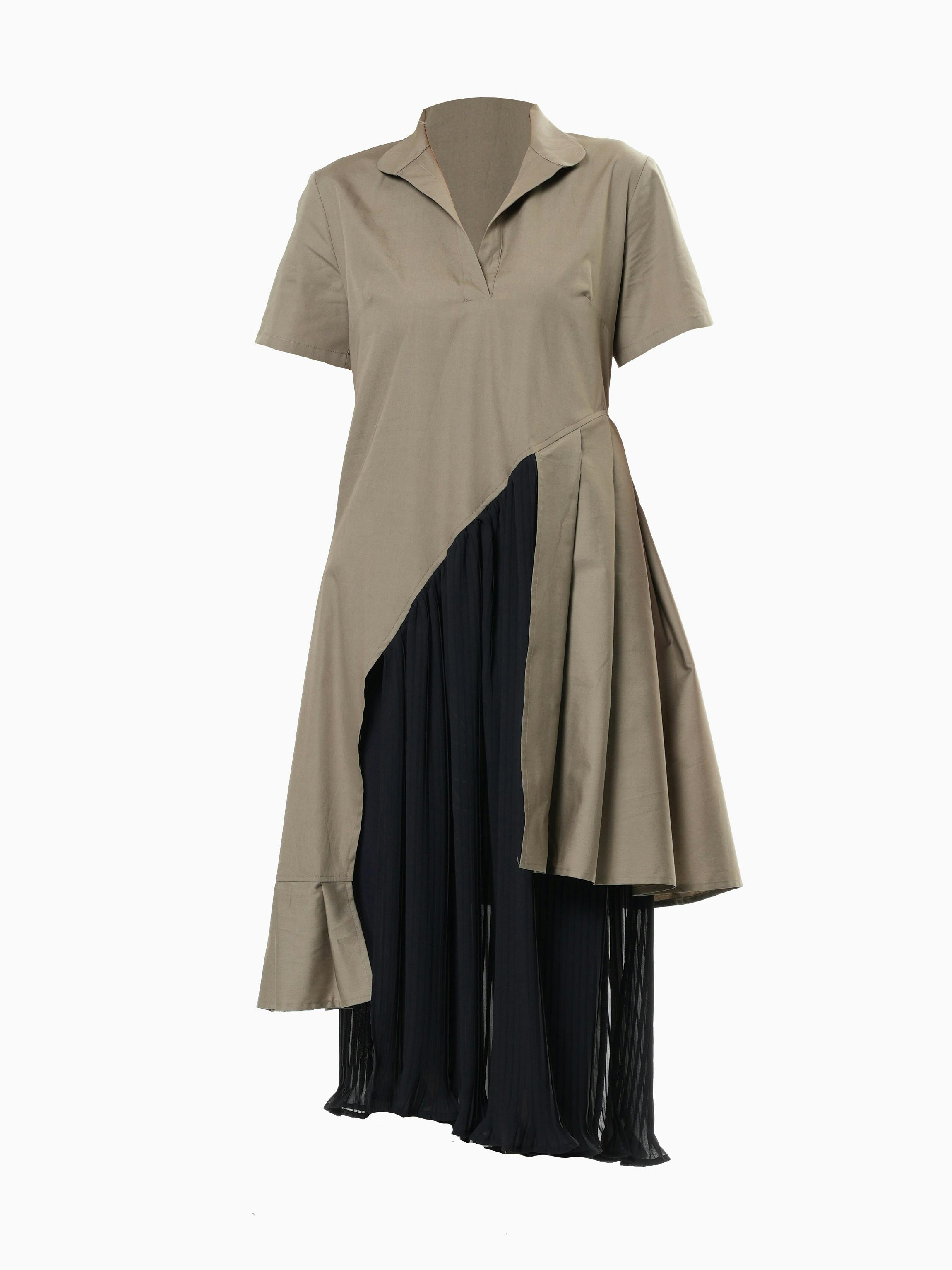 Thumbnail preview #1 for Tunic Shirt With Pleated Chiffon Layer 