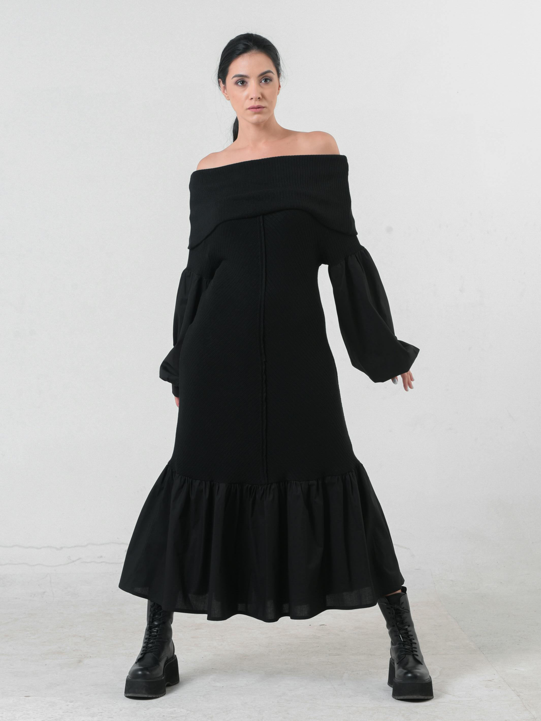 Knitted Off-The-Shoulder Dress, a product by METAMORPHOZA