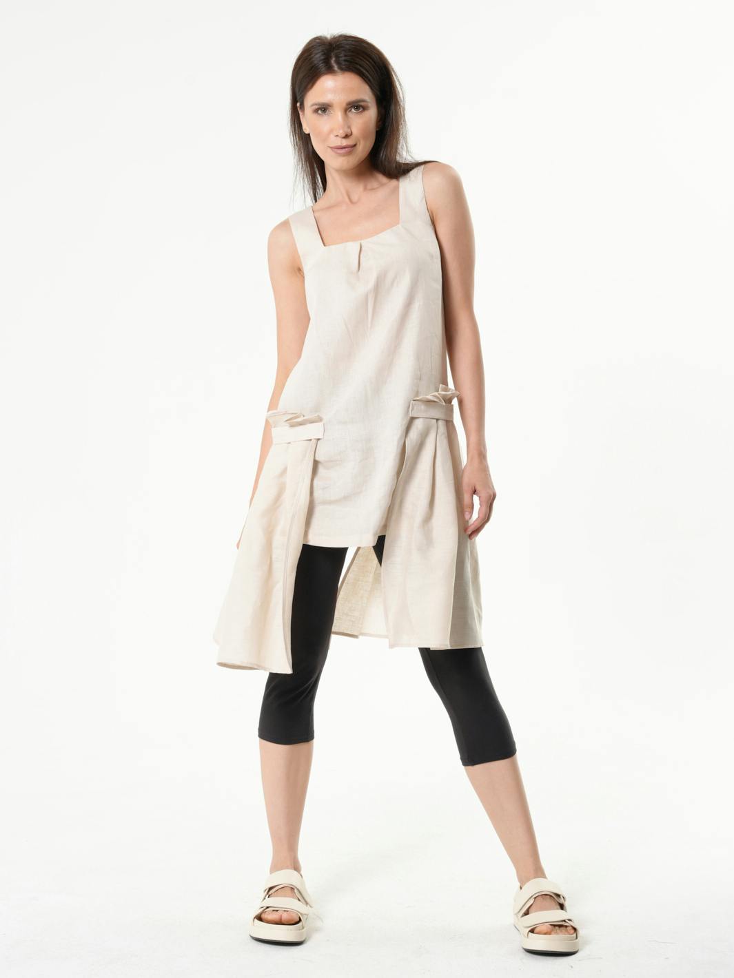 Thumbnail preview #9 for Asymmetric Linen Tunic Top