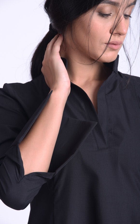 Thumbnail preview #10 for Maxi Asymmetric Collar Shirt  Dress