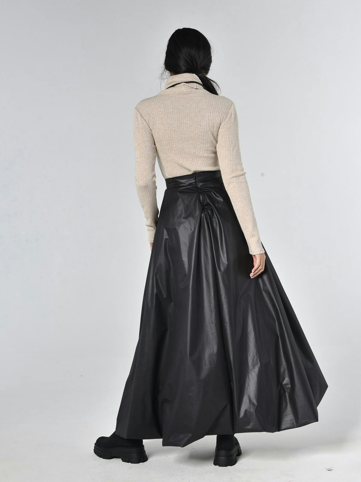 Thumbnail preview #4 for Maxi A-Line Skirt With Front Pockets