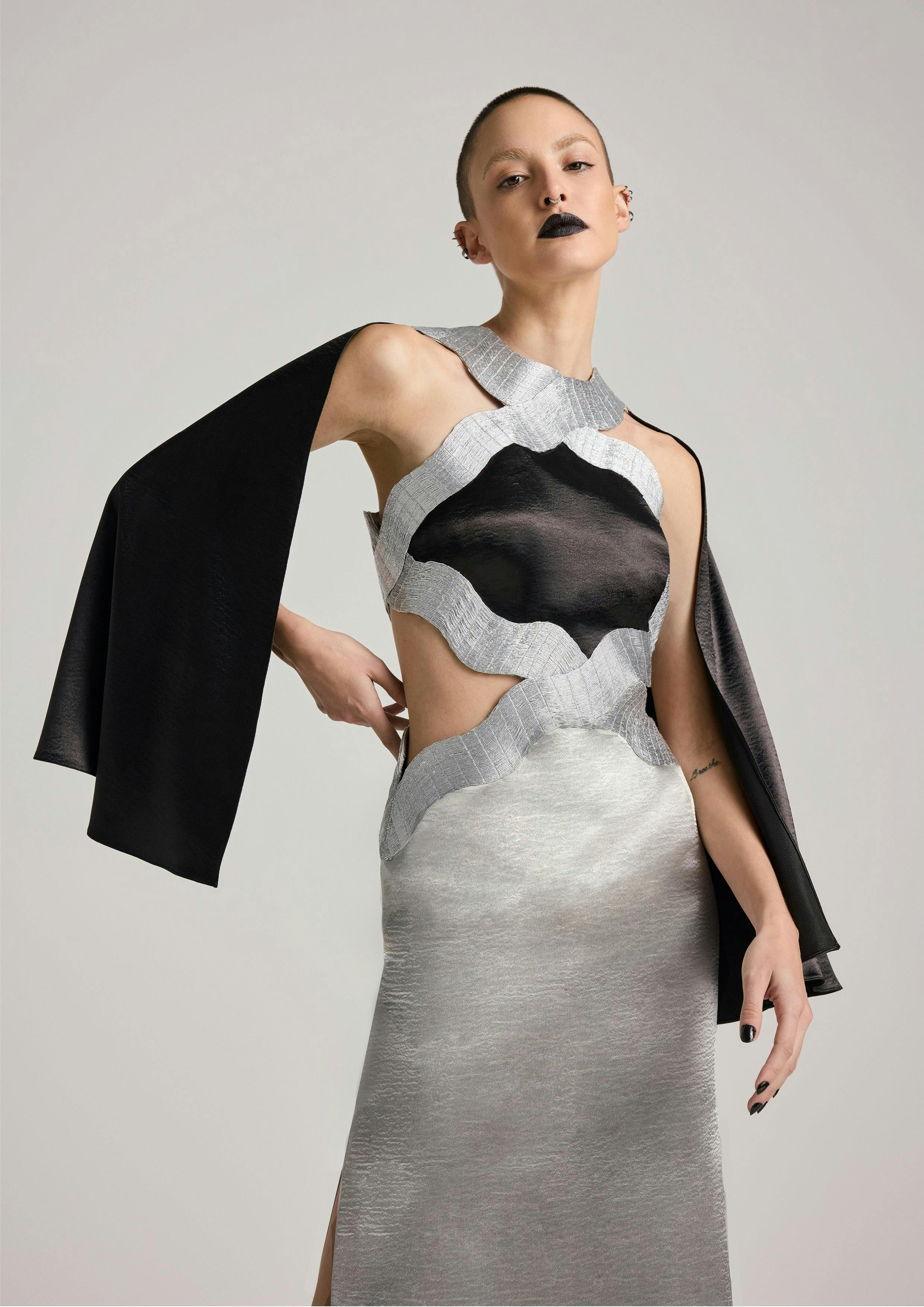 Thumbnail preview #3 for The Wave Form Cutout Column Dress