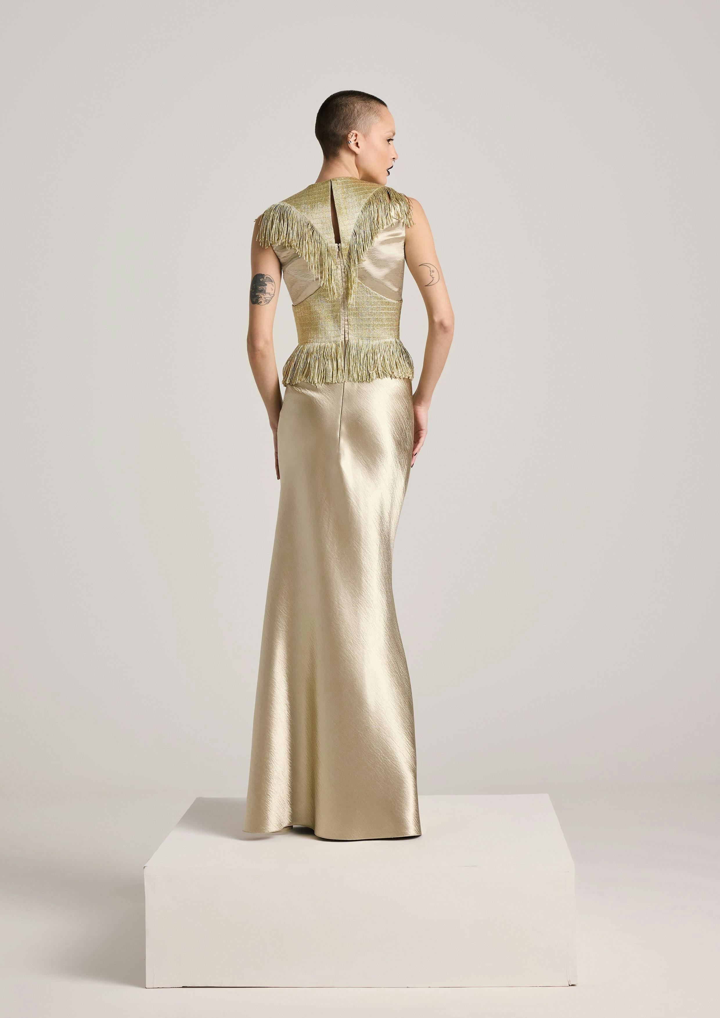 Thumbnail preview #4 for Metallic Fringe Tassel Dress