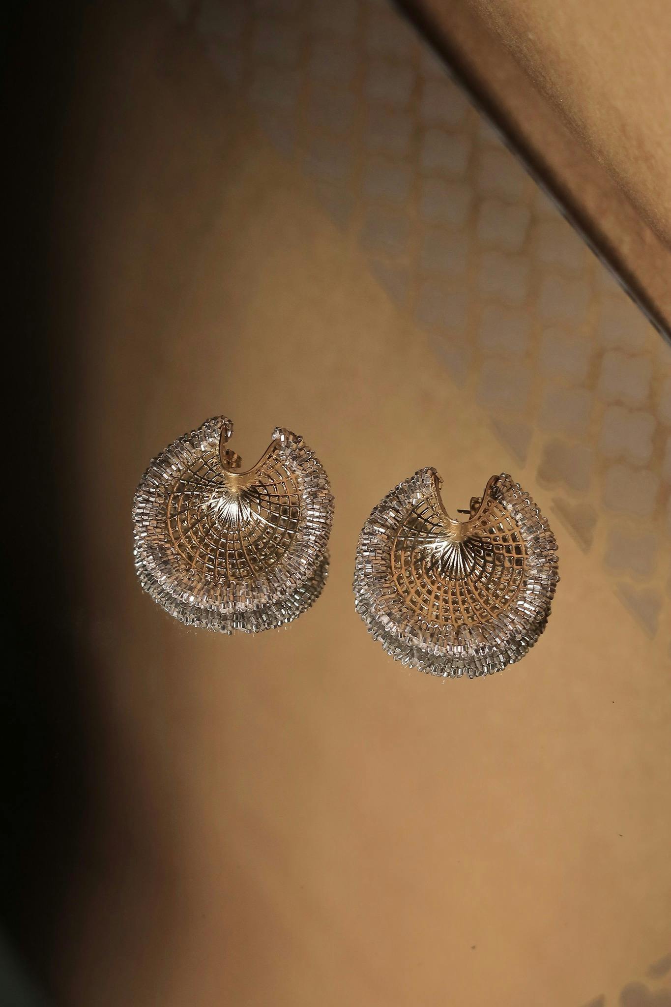 Beaded Filigree Wave Earrings, a product by Antarez
