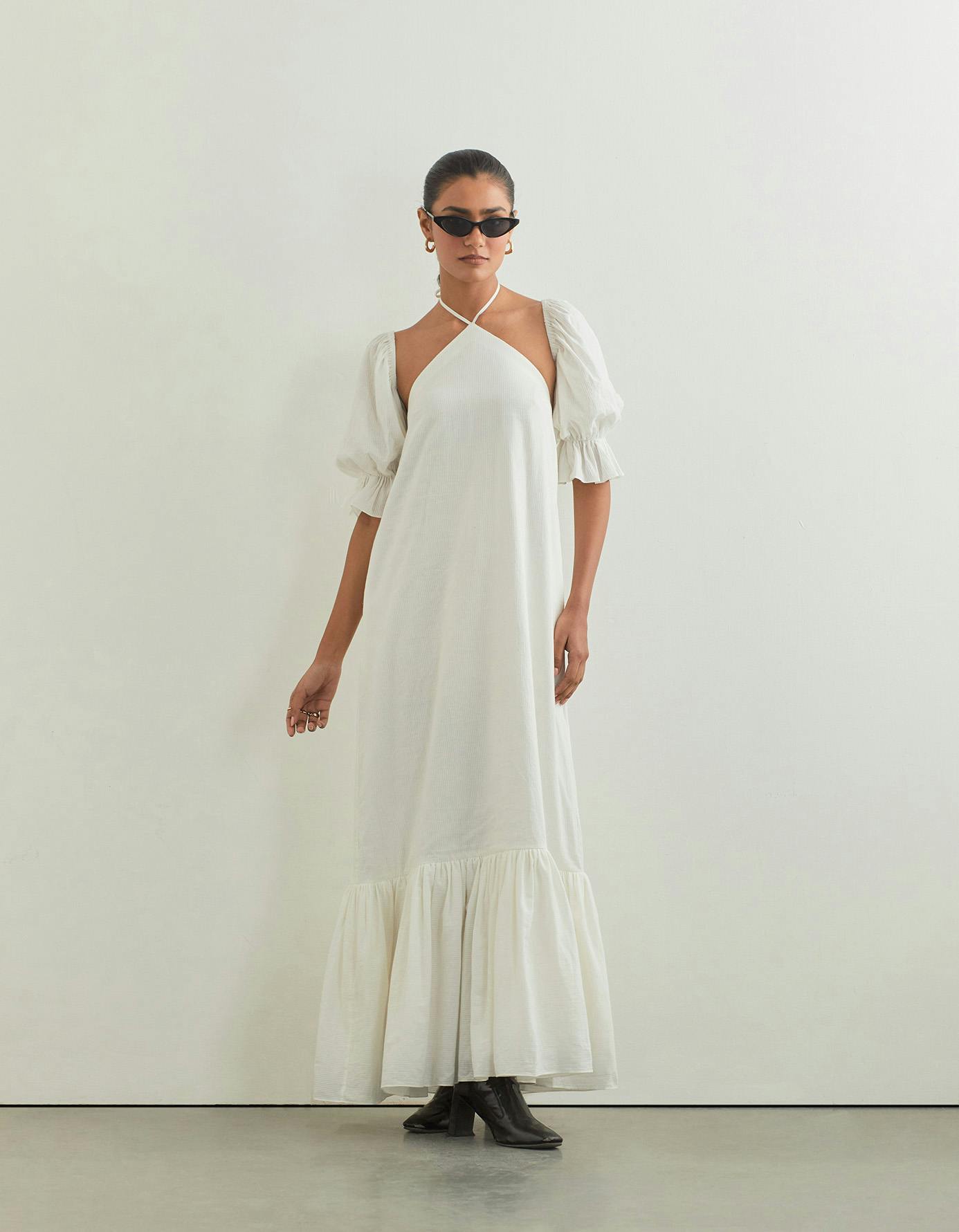 BELLA DRESS + LUCY SLEEVES In White, a product by SIX BUTTONS DOWN