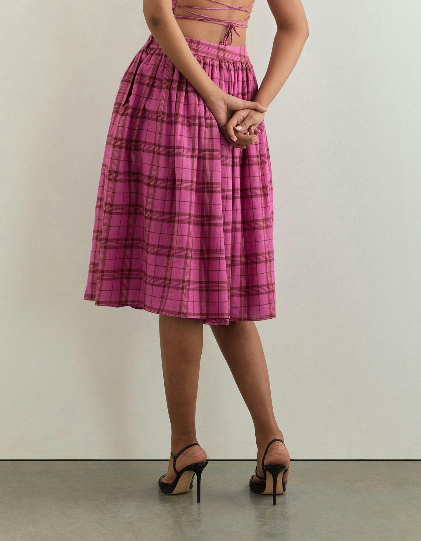 Thumbnail preview #2 for LIA SKIRT In Pink Checks