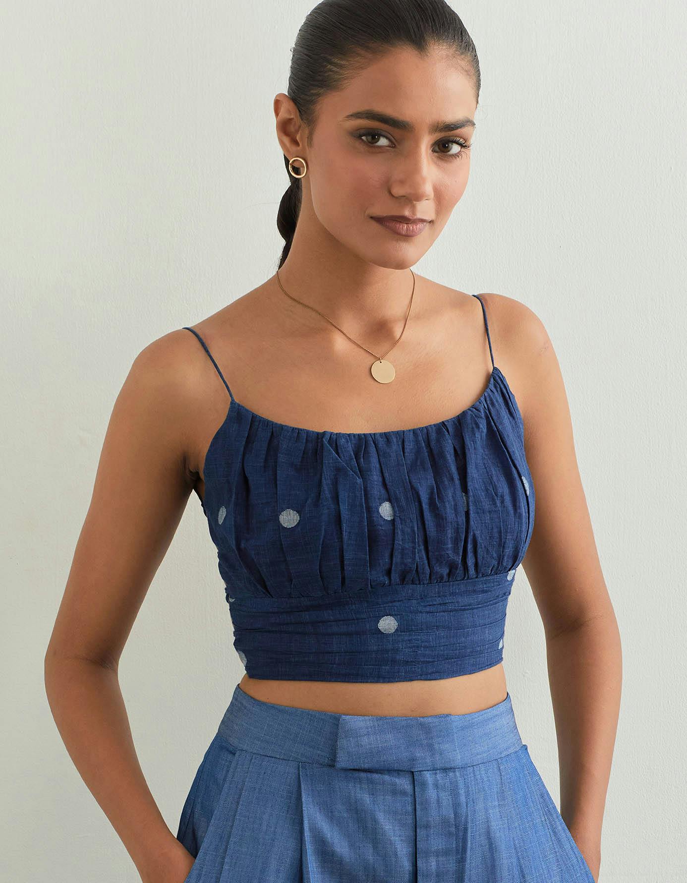 JENNIE TOP in Indigo, a product by SIX BUTTONS DOWN
